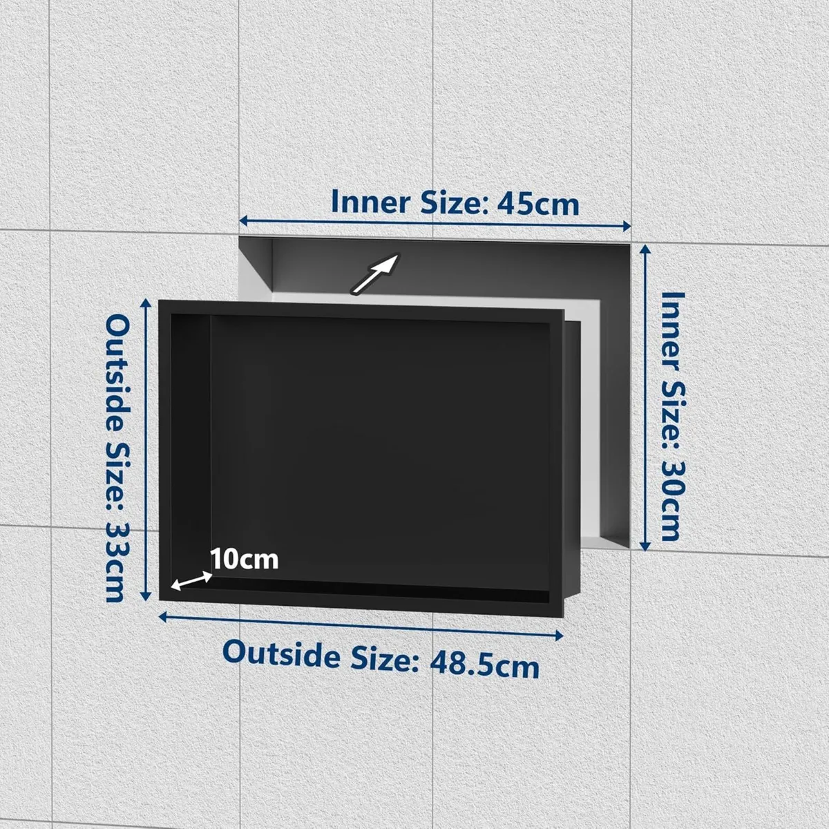 Shower Niche Stainless Steel Wall Insert Single - Image 3