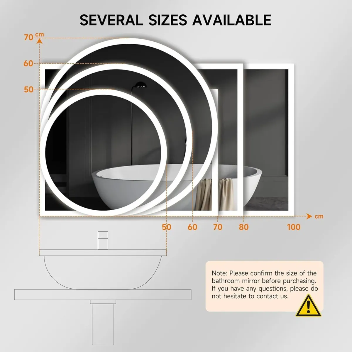 LED Bathroom Mirror 70 x 50 cm Wall Mounted - Image 2