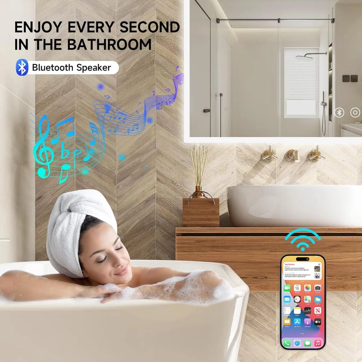 LED Bathroom Mirror 70 x 50 cm Wall Mounted - Image 3