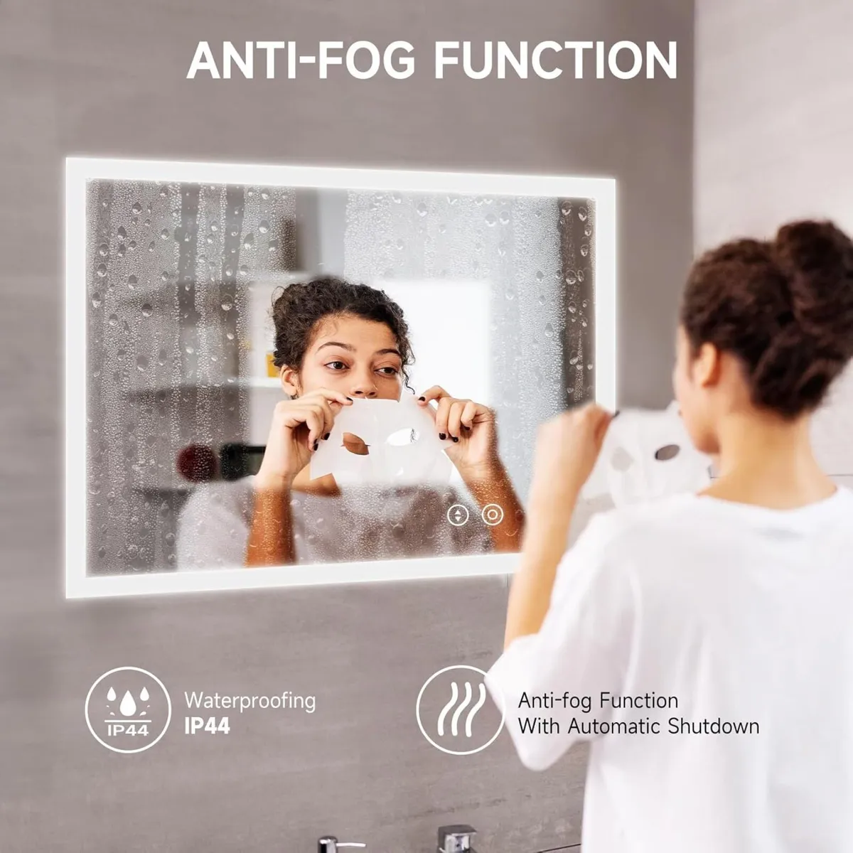 LED Bathroom Mirror 70 x 50 cm Wall Mounted - Image 4