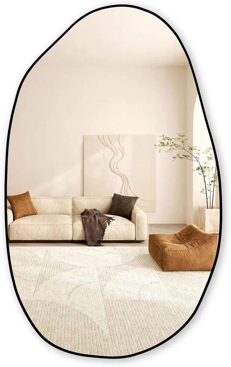 Asymmetric Black Mirror- Irregular Wall Mirror - Image 1