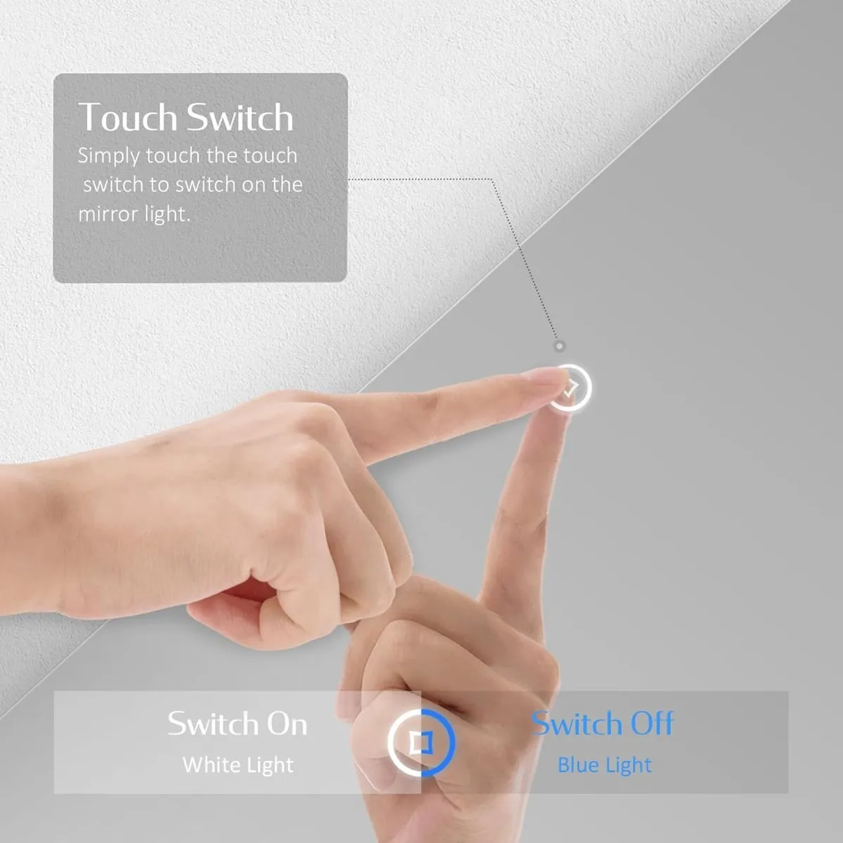 Bathroom Mirror with LED Lights 500 x 700MM - Image 4