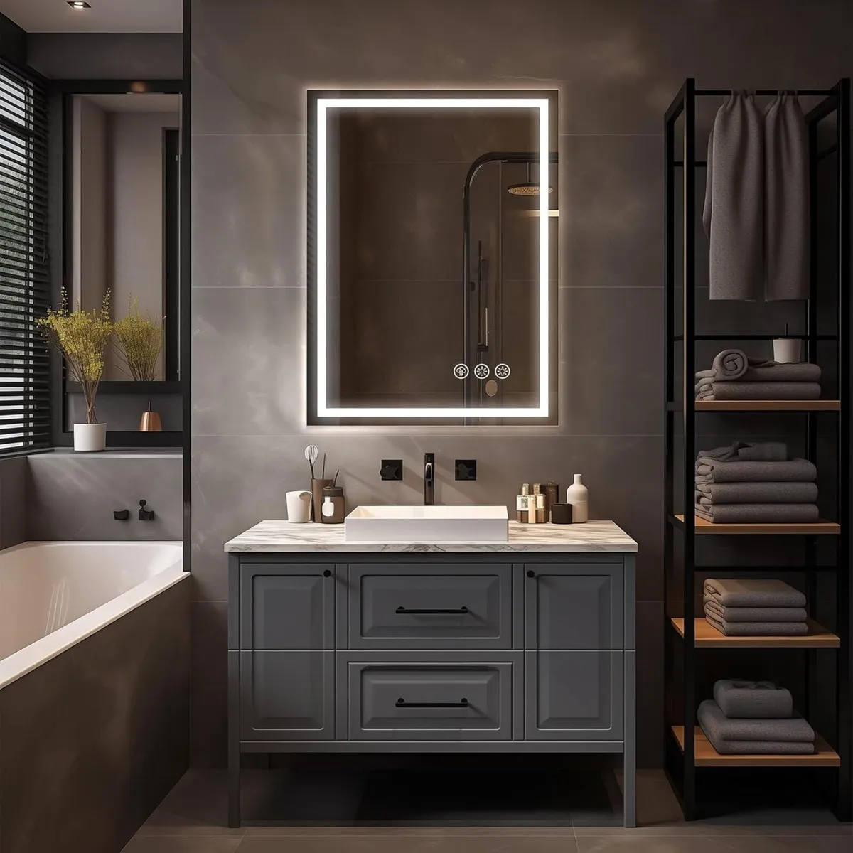 600X800MM LED Bathroom Mirror with Lights– - Image 3