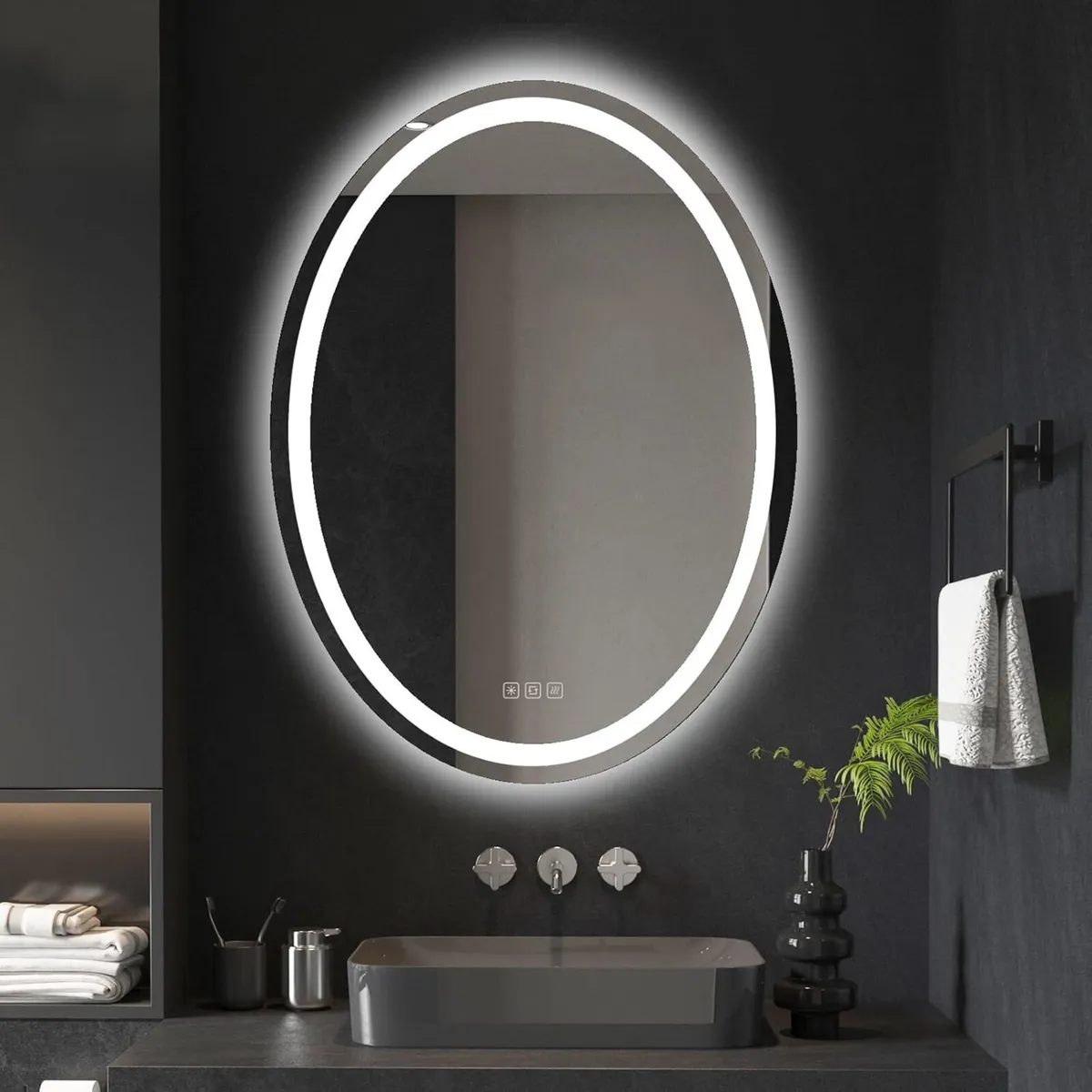 600x800 mm Oval Led Bathroom Mirrors Illuminated - Image 1
