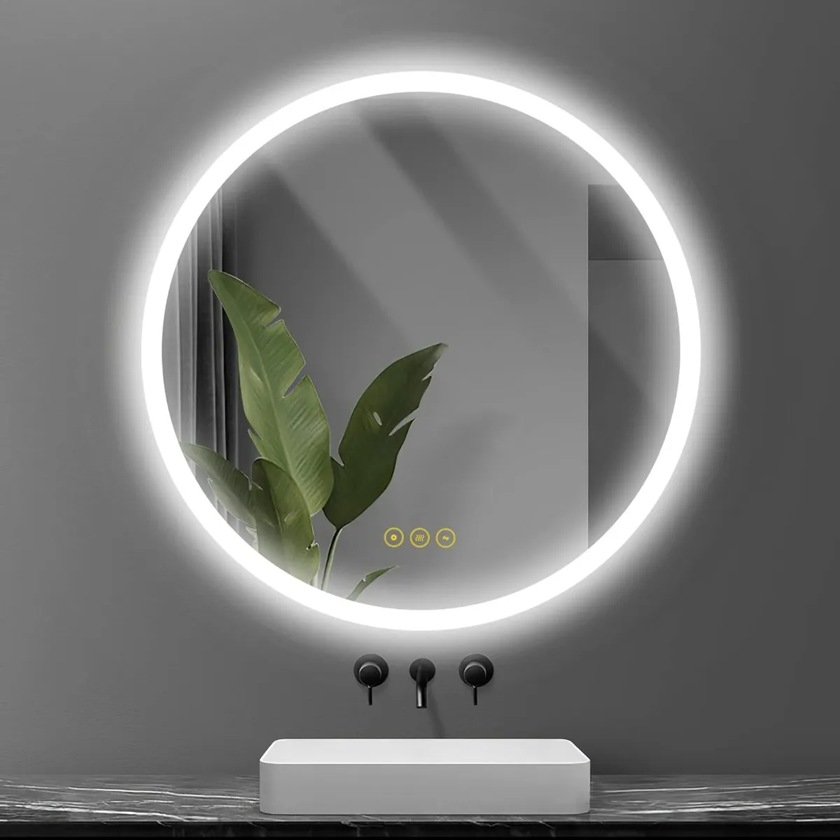 Round Bathroom Mirror with Led Lights - 50cm Wall - Image 1