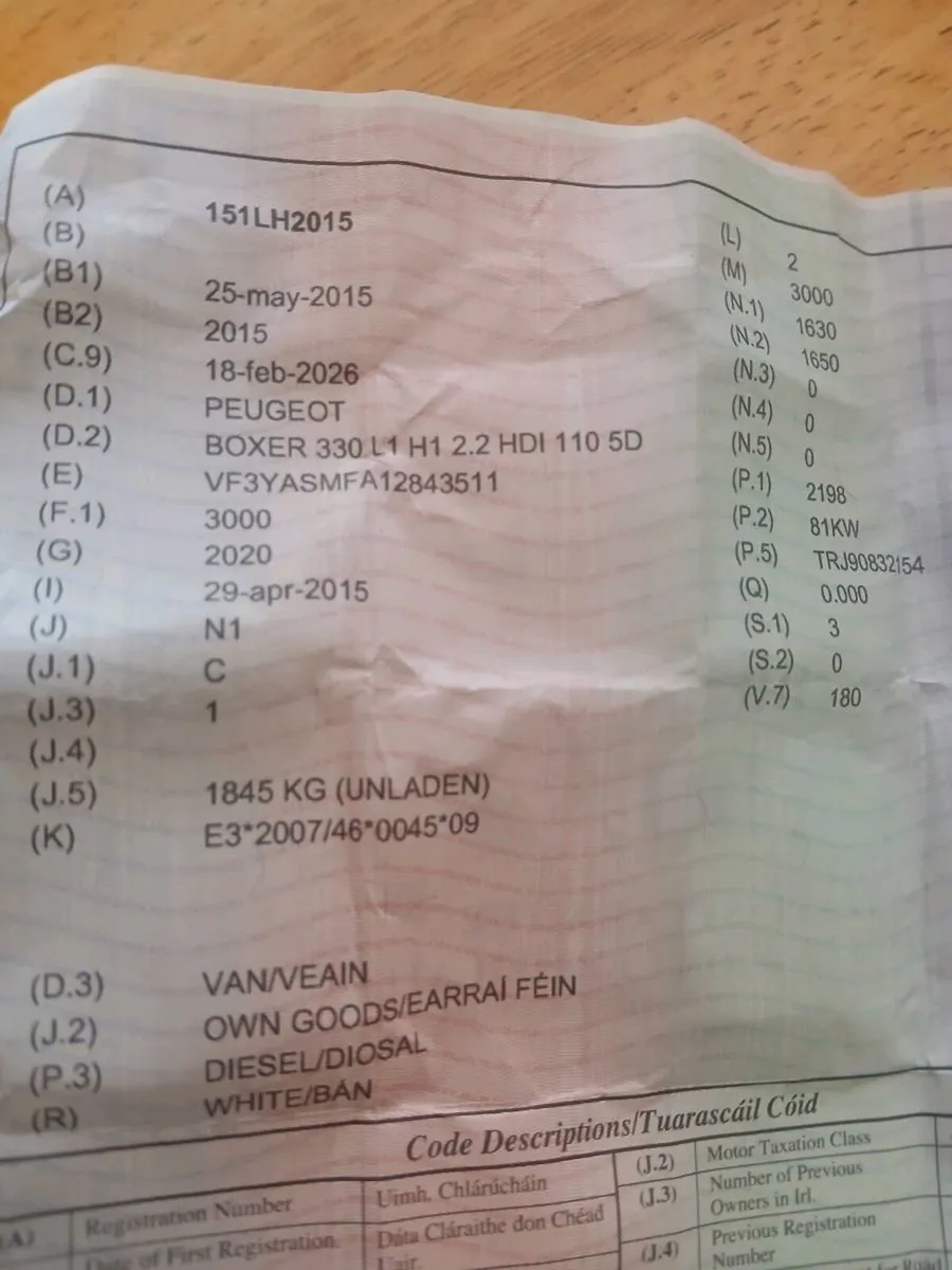 2015 Peugeot boxer swb 2.2,  Doe 10/26 - Image 4