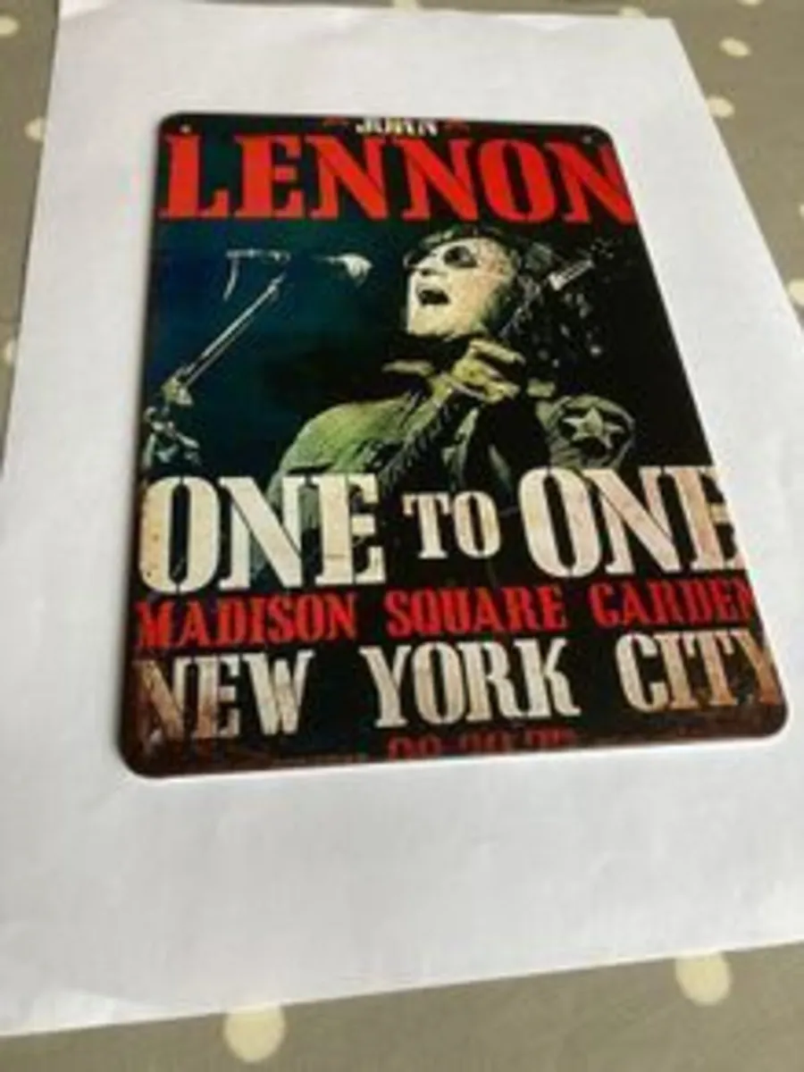 John Lennon Metal Wall Plaque