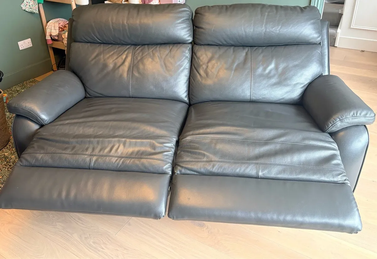 Black Leather Couch - Image 2