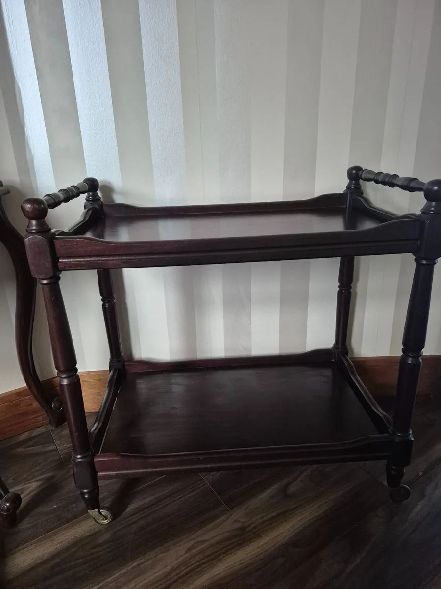 Mahogany drinks trolley - Image 1