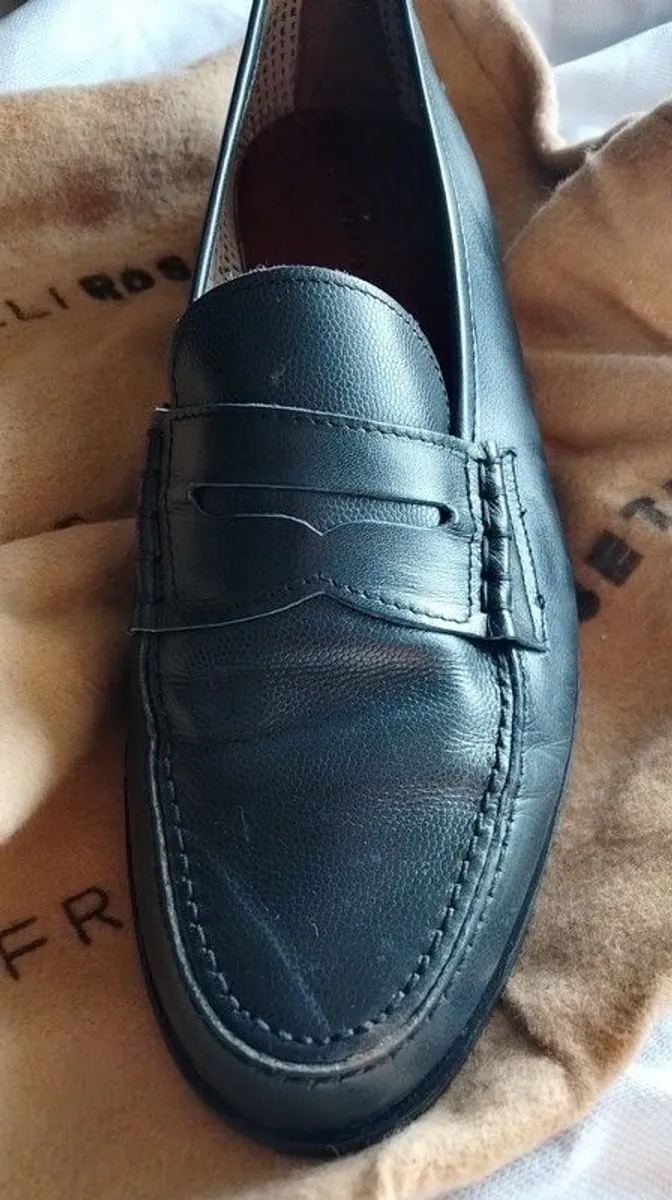 Exquisite blue leather Italian loafers by Fratelli Rosetti - Image 3