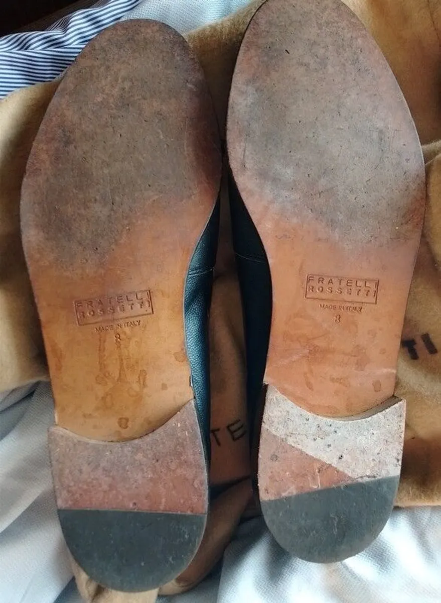 Exquisite blue leather Italian loafers by Fratelli Rosetti - Image 4