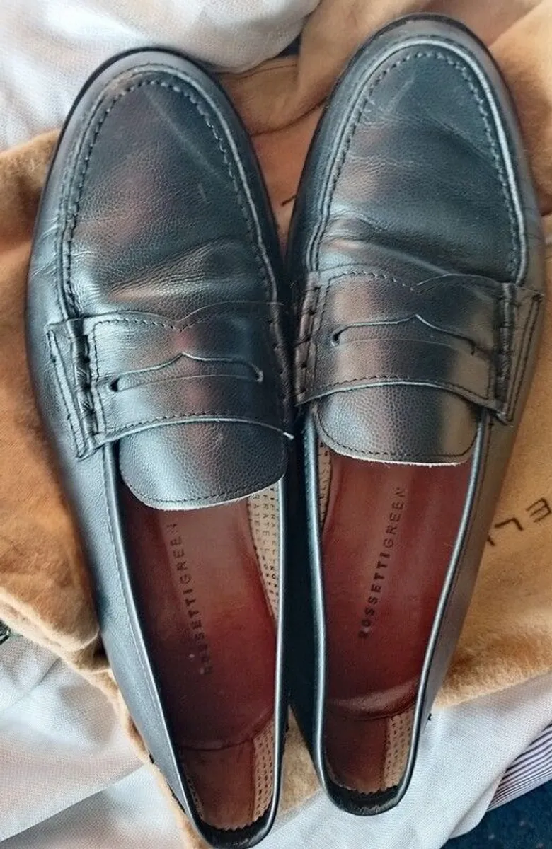 Exquisite blue leather Italian loafers by Fratelli Rosetti - Image 2