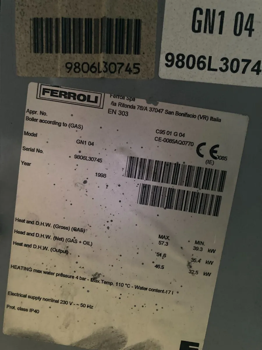 Ferroli central heating boiler - Image 1