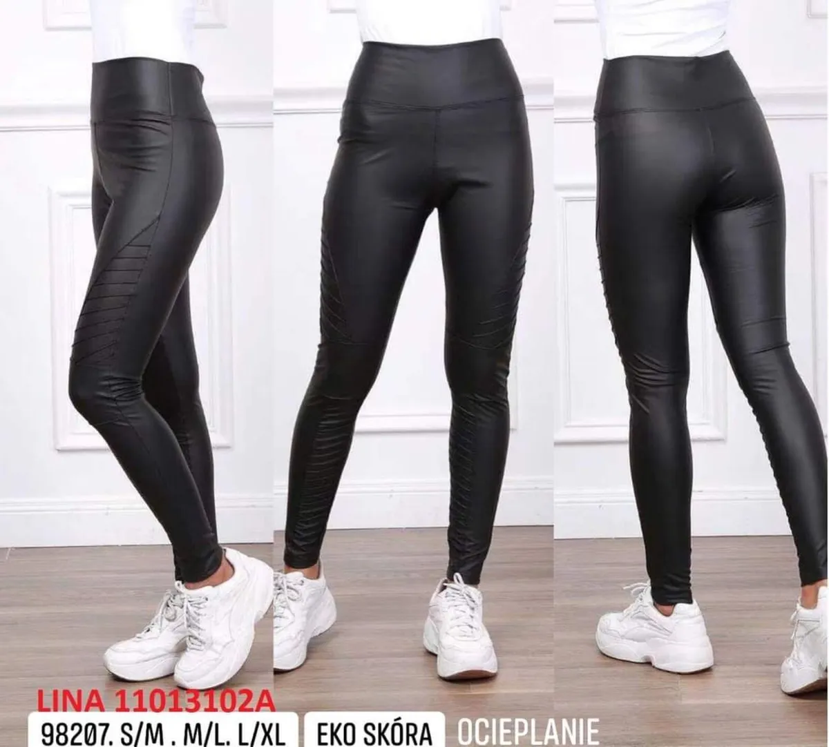 High Waist PU Leggings skinny - Image 3
