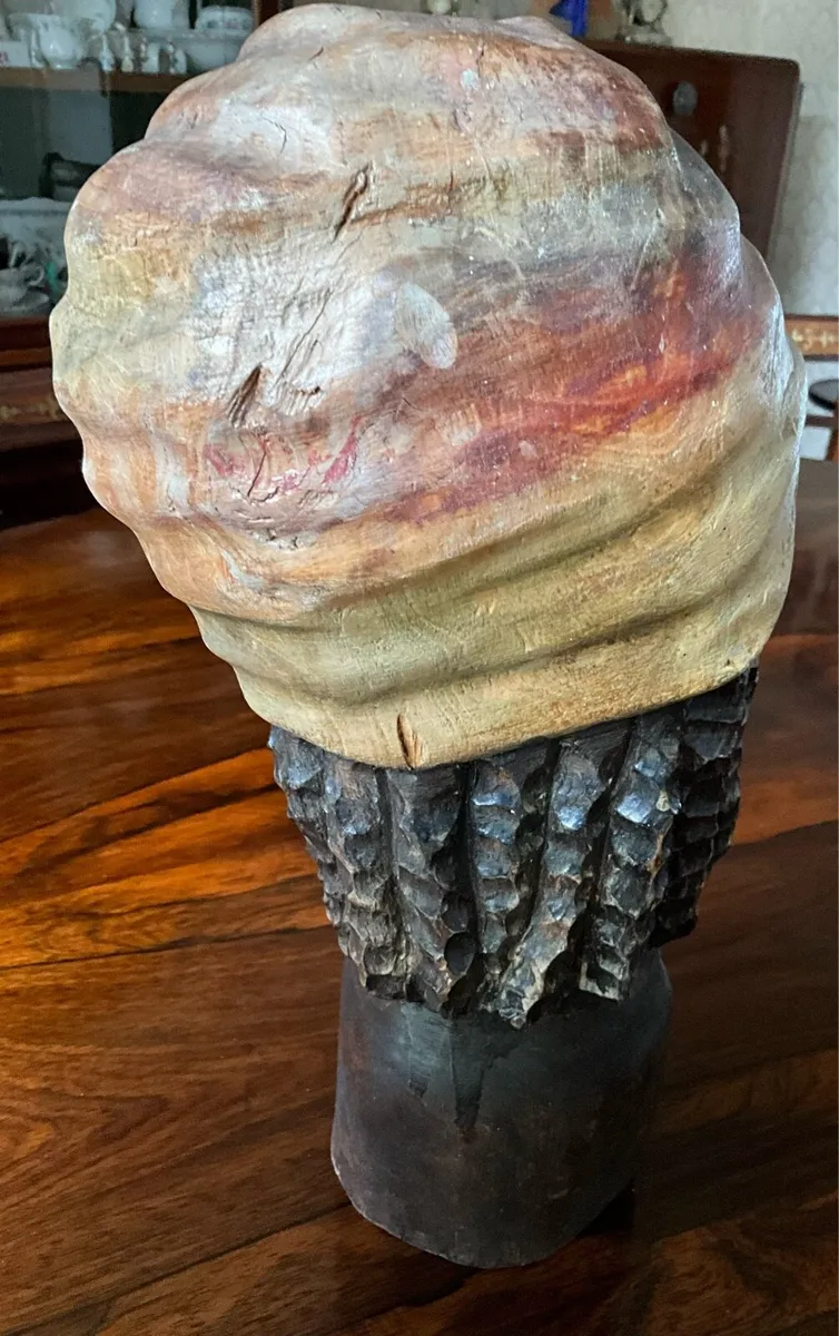 African Carved Vintage Ebony Bust - Image 4