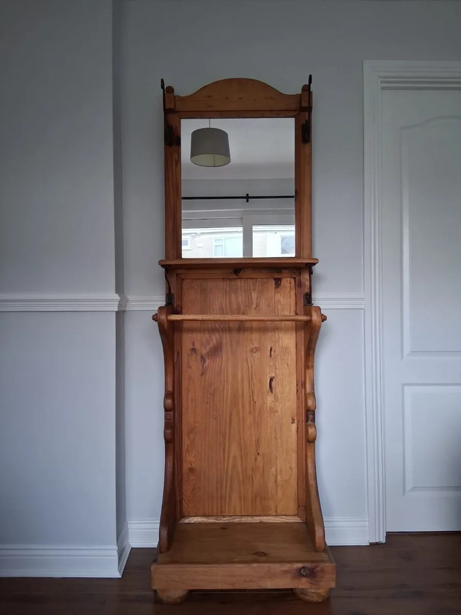 Antique Style Solid Pine Hall Stand - Image 1