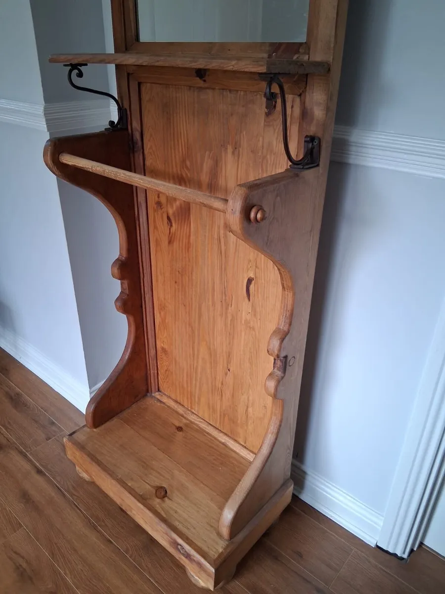 Antique Style Solid Pine Hall Stand - Image 3