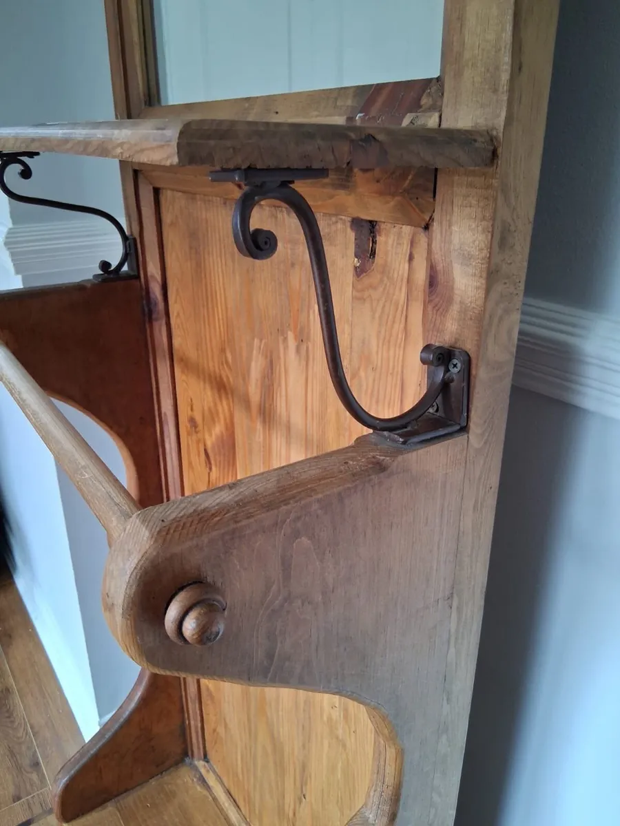 Antique Style Solid Pine Hall Stand - Image 4
