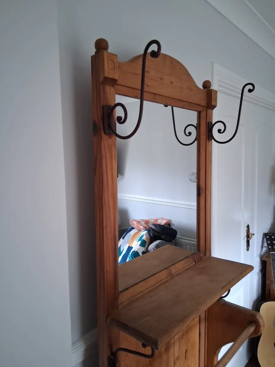 Antique Style Solid Pine Hall Stand - Image 2