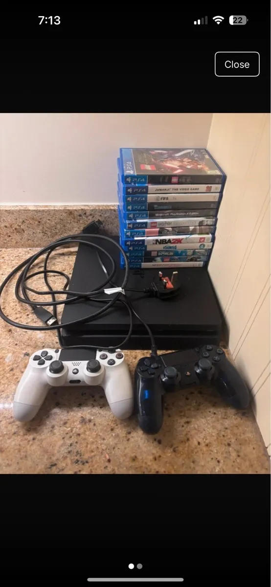 PS4 Console + 2 Controllers and games - Image 1