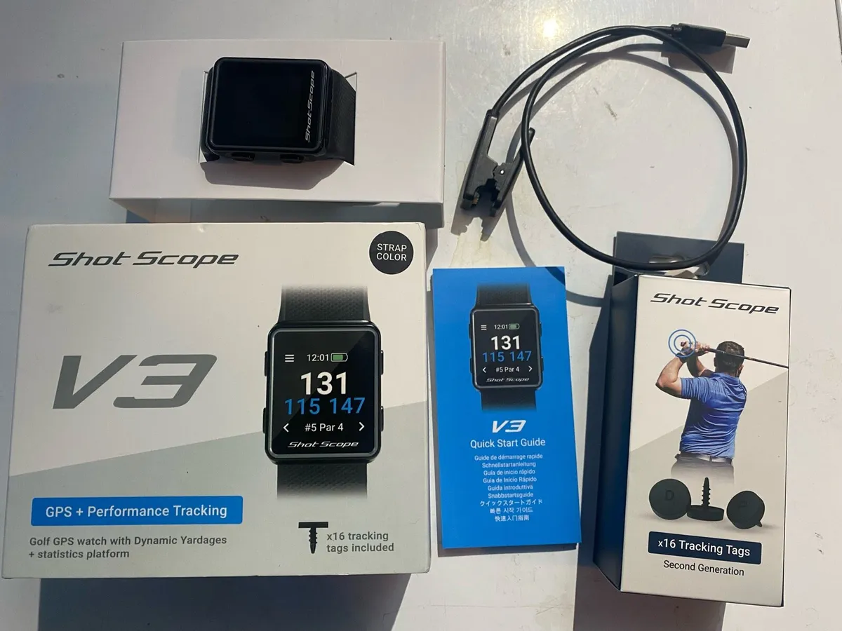 Shotscope GPS Golf watch & 16 x tracking tags - Image 1