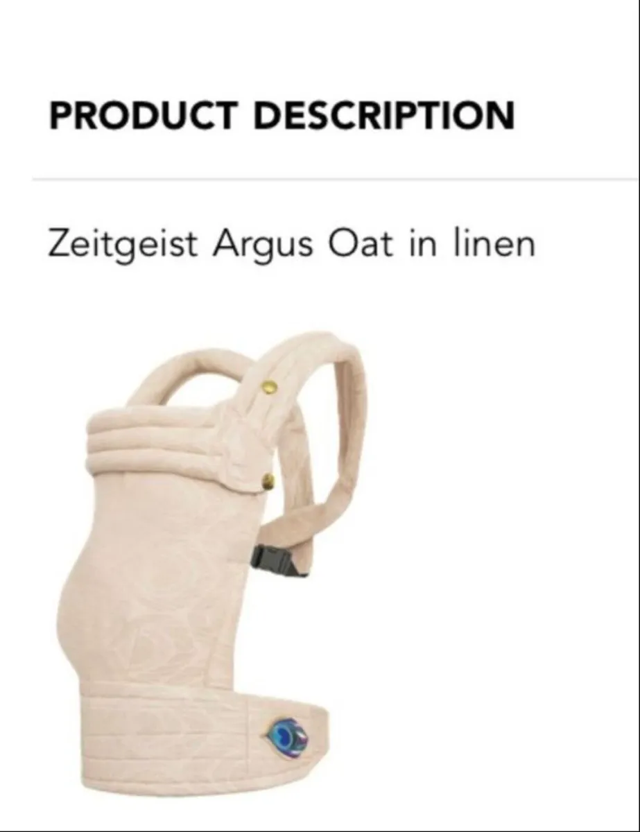 Artipoppe Zeitgeist Argus Oat inLinen Baby Carrier - Image 2