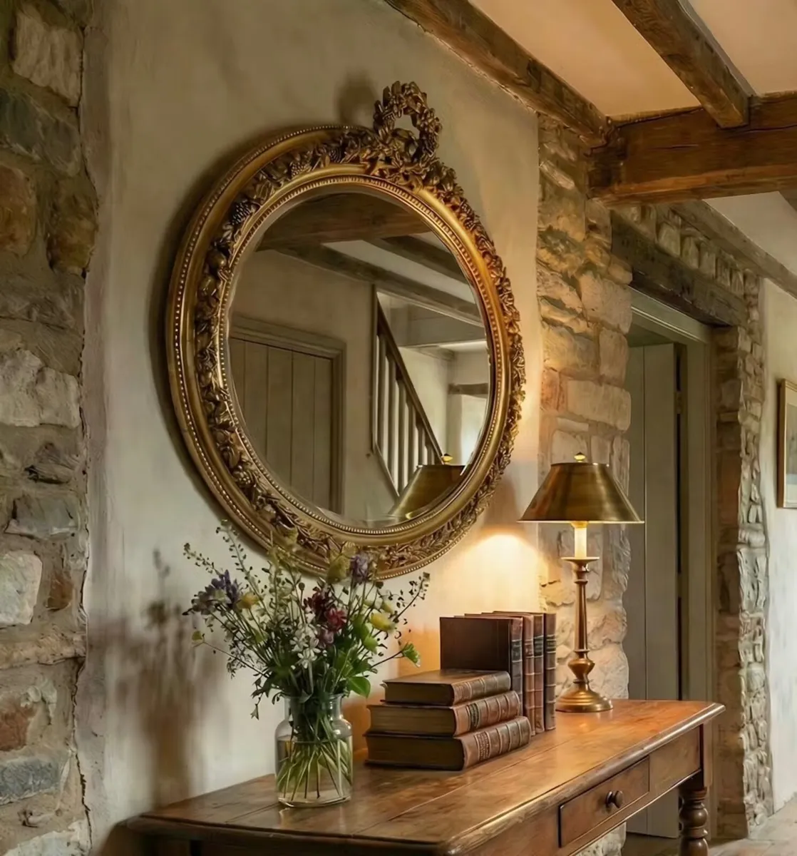 Various oval mirrors in an antique style - Image 1