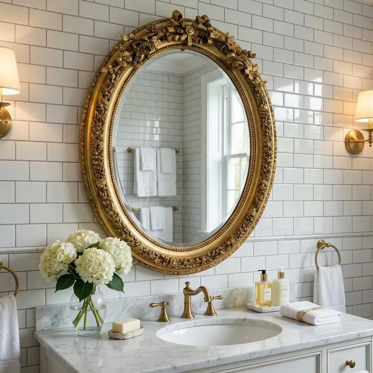 Various oval mirrors in an antique style - Image 3