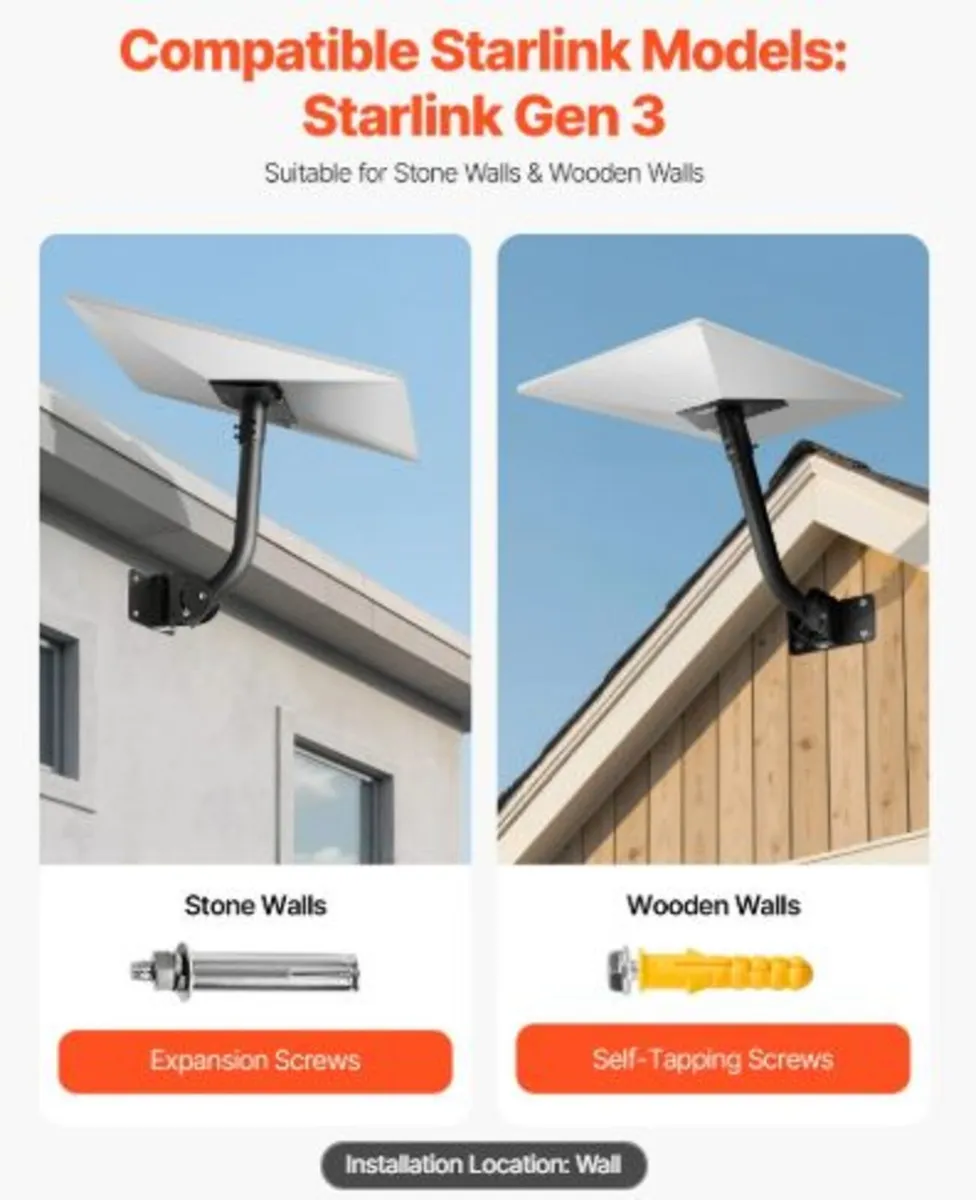 Starlink Gen 3 Mount, Adjustable Angle Wall Moun - Image 2