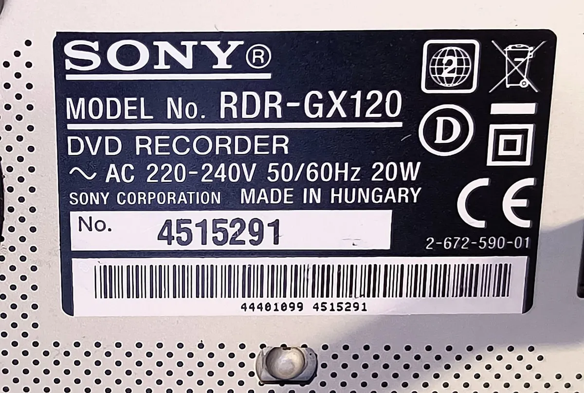 Sony RDR-GX120 DVD Recorder Player Video - Image 2