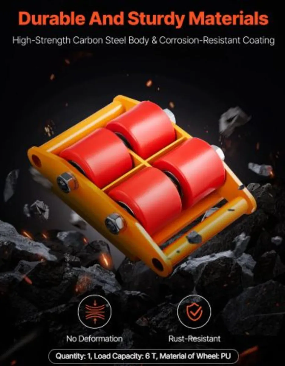 Machinery Skate Dolly, 13,200 LBS/6T Industrial - Image 3