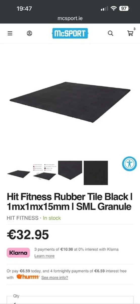 Gym Rubber Flooring x6 - Image 1