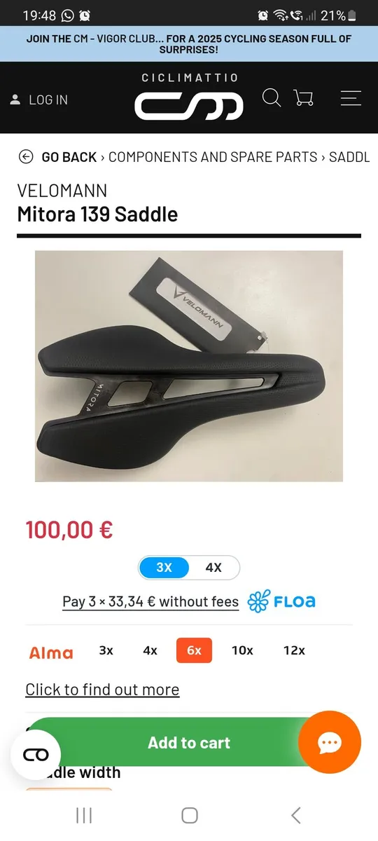 Velomann Mitora Saddle - Image 1