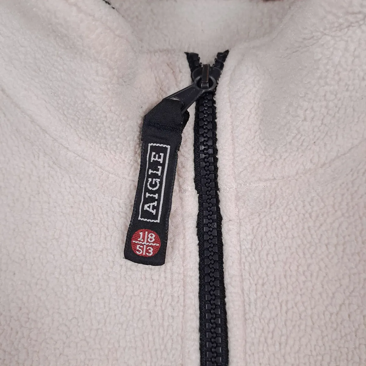 Aigle Cream Off White Polartec Fleece Pullover XL - Image 4