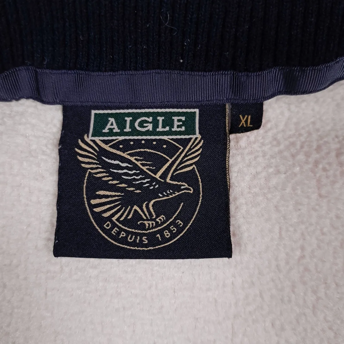 Aigle Cream Off White Polartec Fleece Pullover XL - Image 3