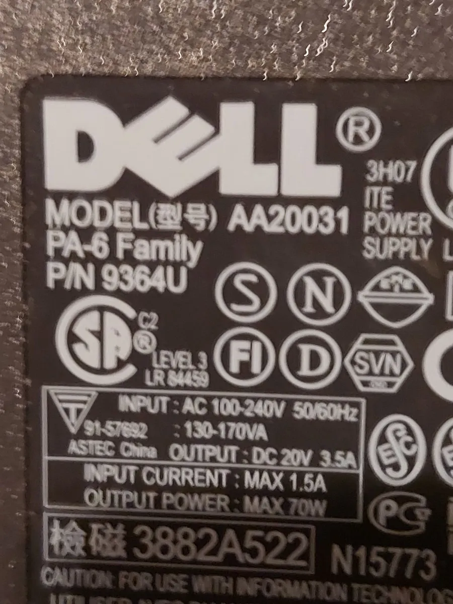 DELL AA20031 20v 3.5amp Power Adaptor - Image 4