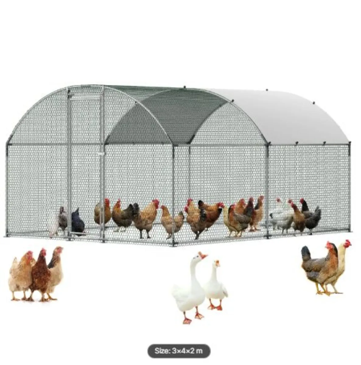 Metal Chicken Coop, 9.8x13.1x6.5 ft Large Walk-in - Image 1