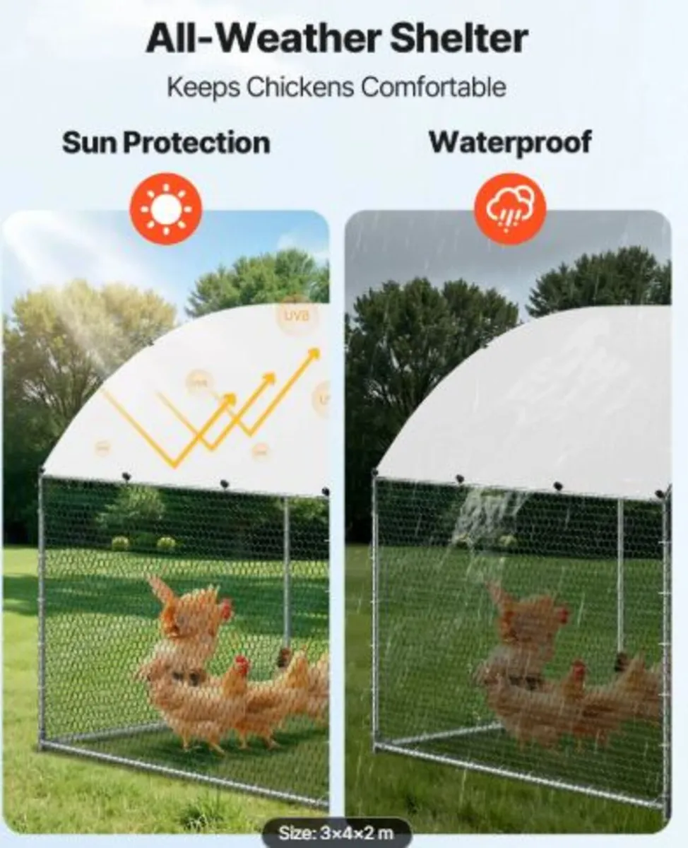 Metal Chicken Coop, 9.8x13.1x6.5 ft Large Walk-in - Image 2