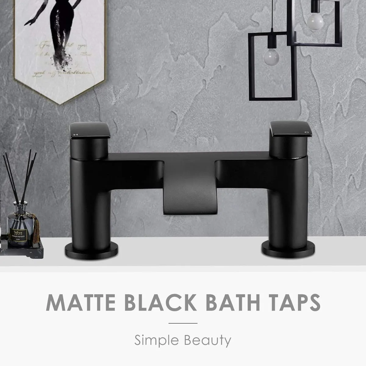 Bath Taps Black Waterfall Mixers Tub Tap Bathtub - Image 4