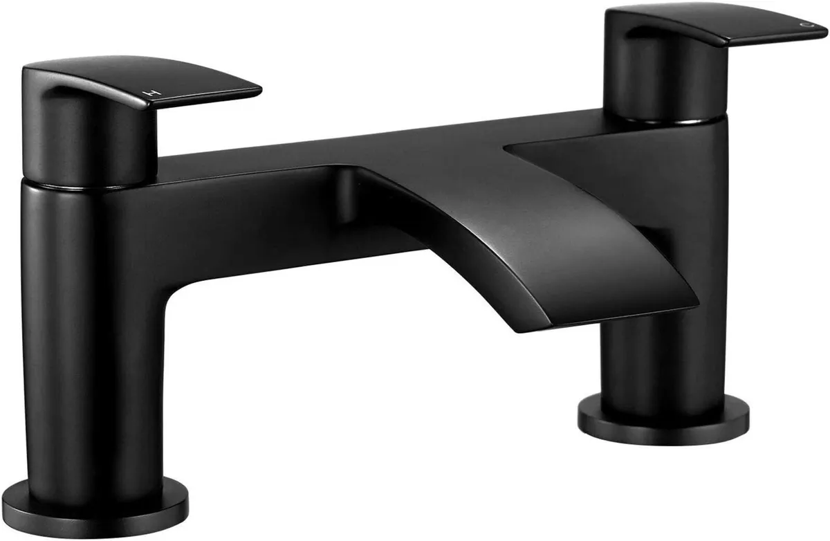 Bath Taps Black Waterfall Mixers Tub Tap Bathtub - Image 1