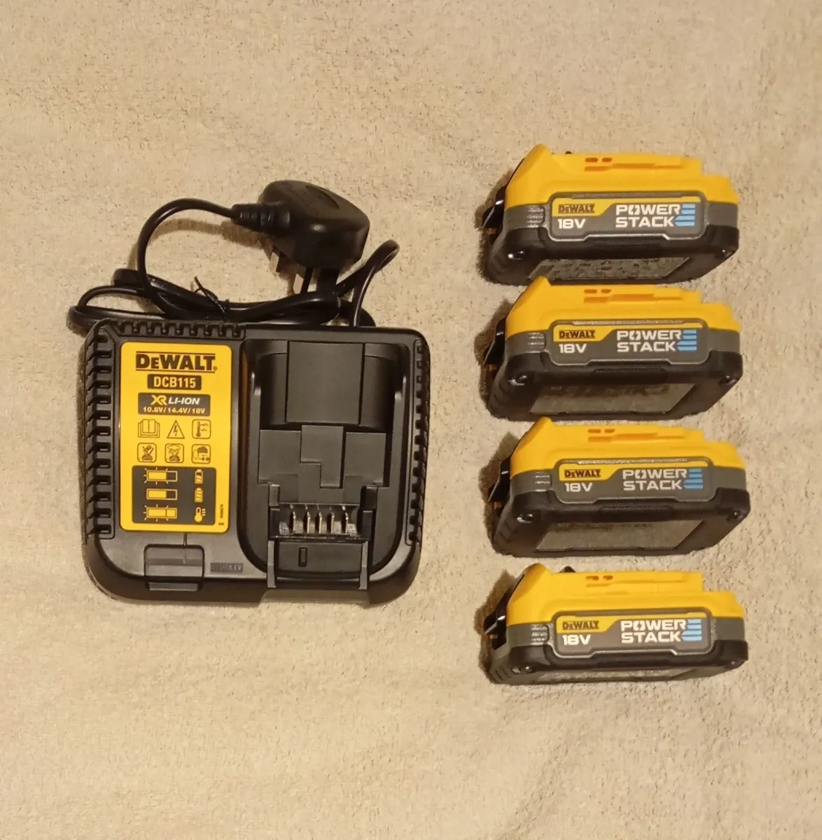 DeWalt Powerstack Batteries and Charger - Image 1