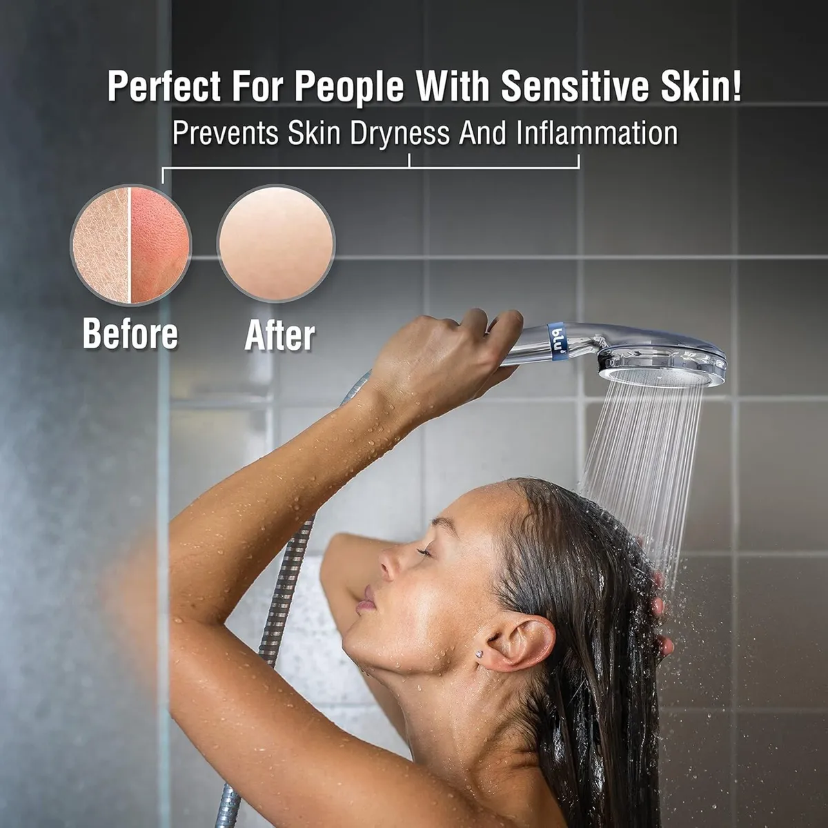 Blu Ionic Shower Filter - Skin Haircare Removes - Image 3