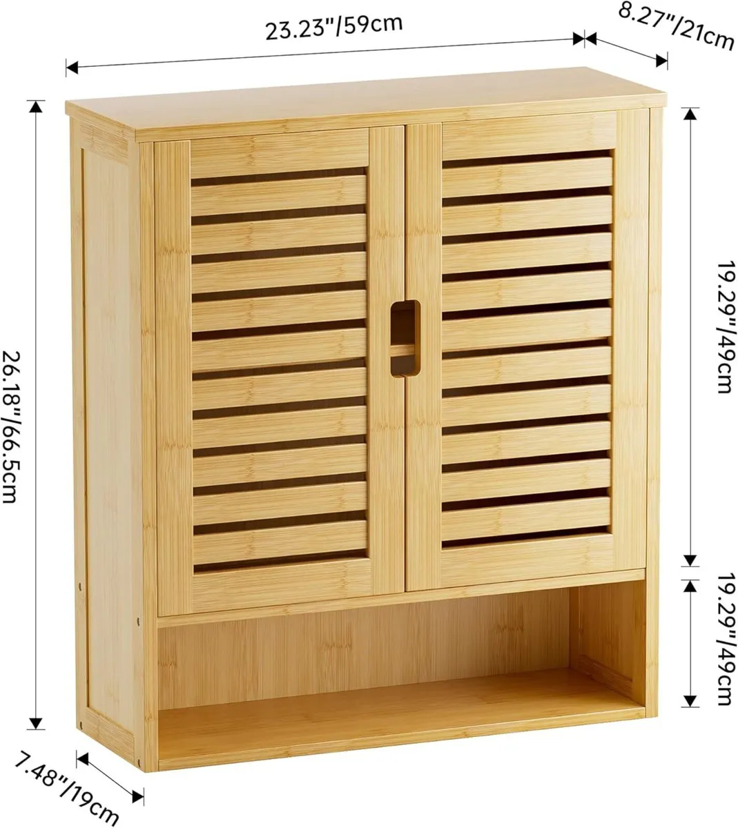 Bathroom Cabinet Wall Mounted Bamboo Over-The-Toil - Image 3