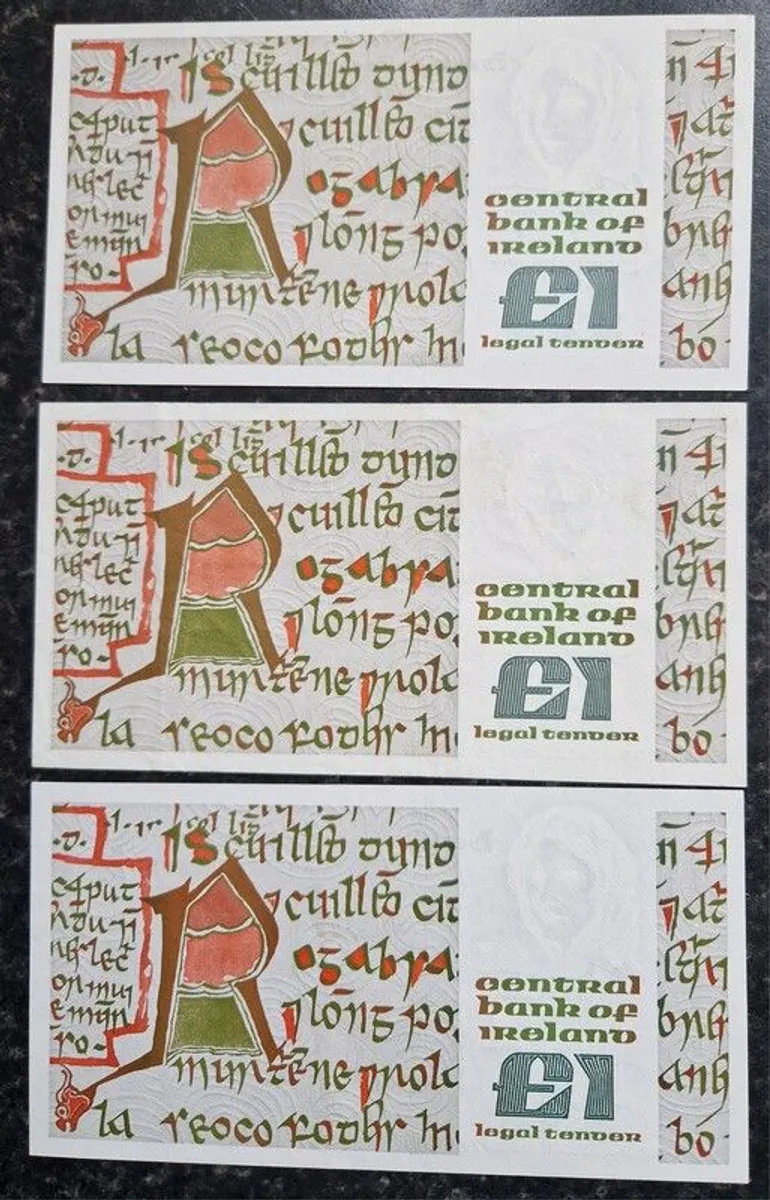 Vintage Irish 1 pound Banknote Note Queen Meabh - Image 2