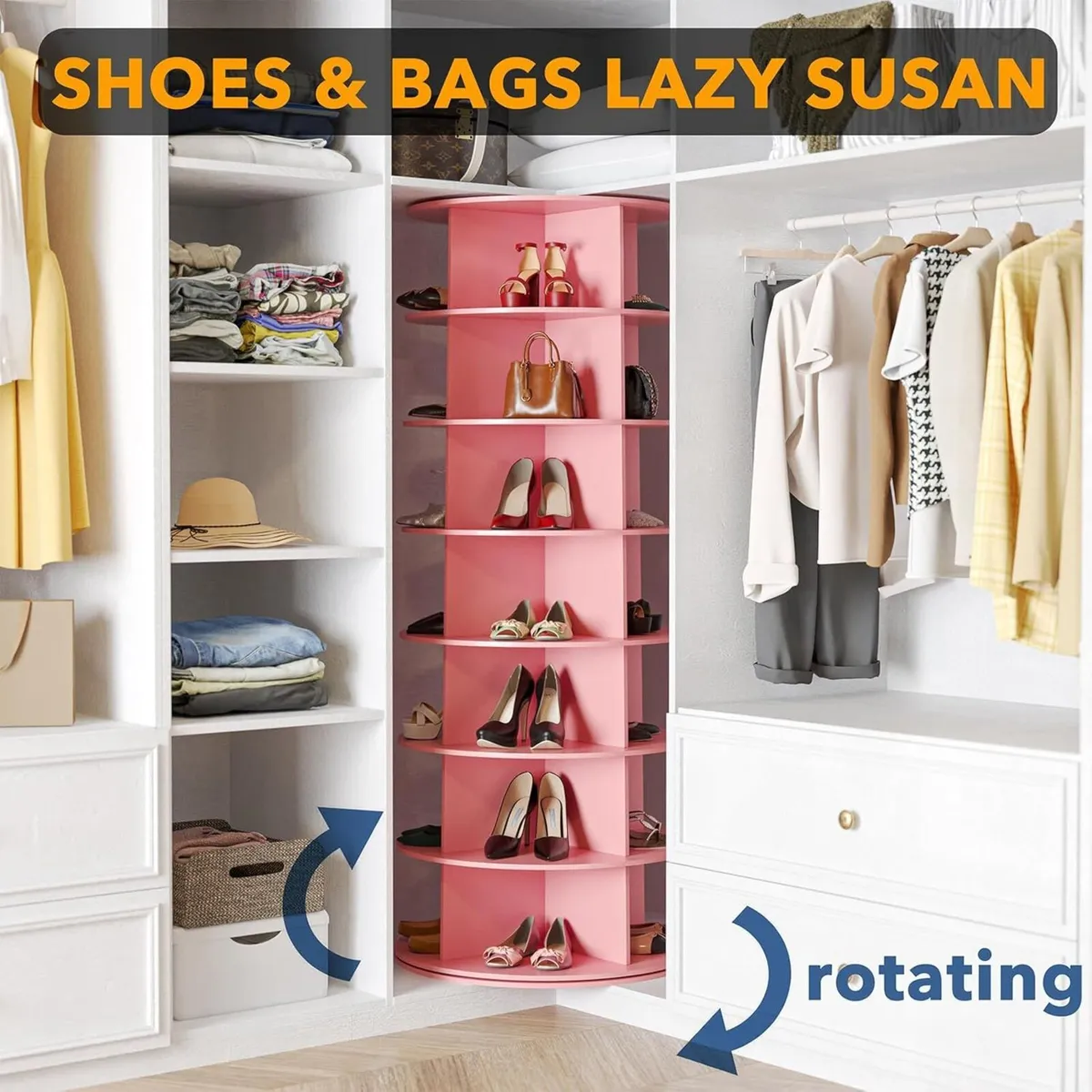 7 Tier Rotating shoe Rack Tower Spinning 360degree - Image 4