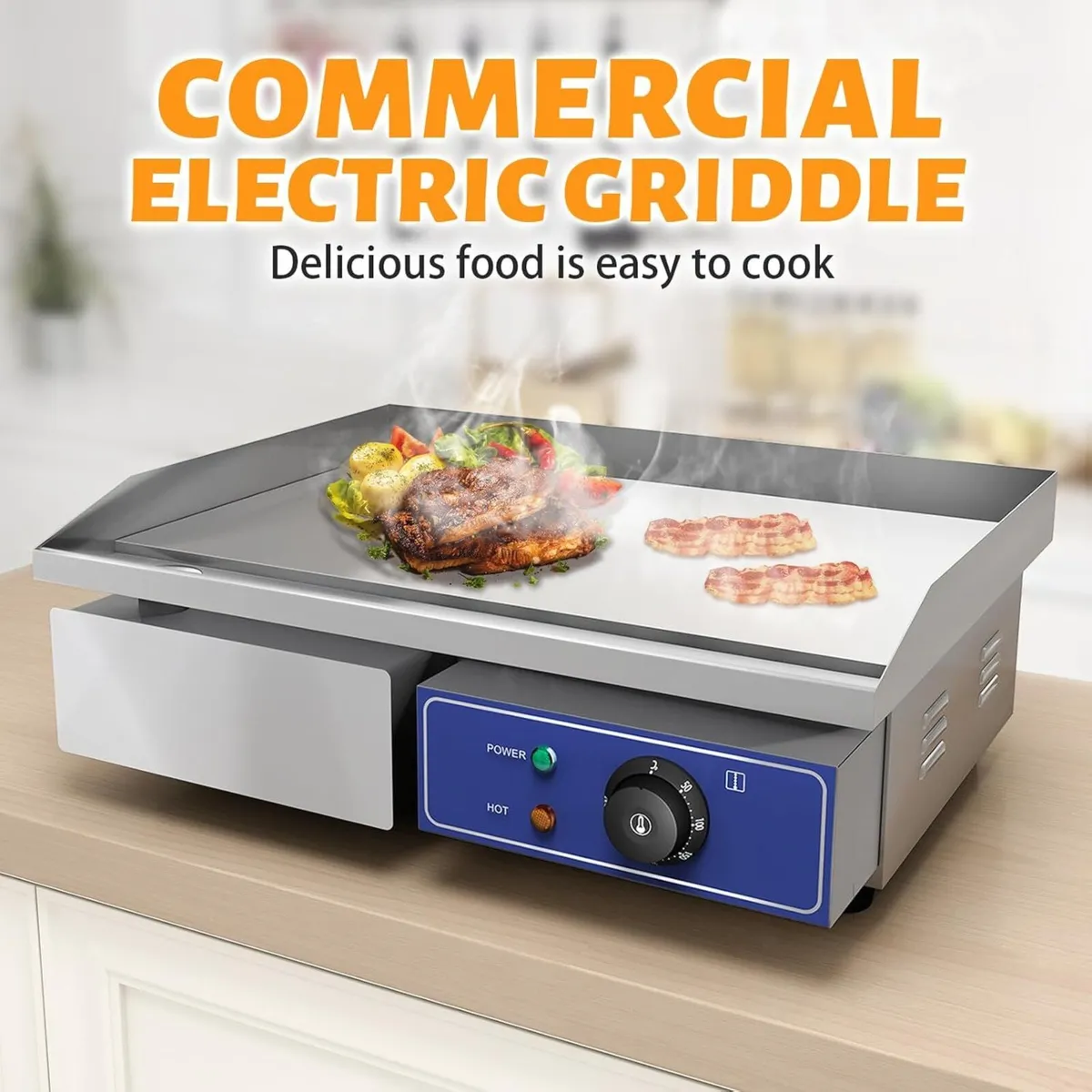 Electric Griddle Commercial Counter Top Stainless - Image 3