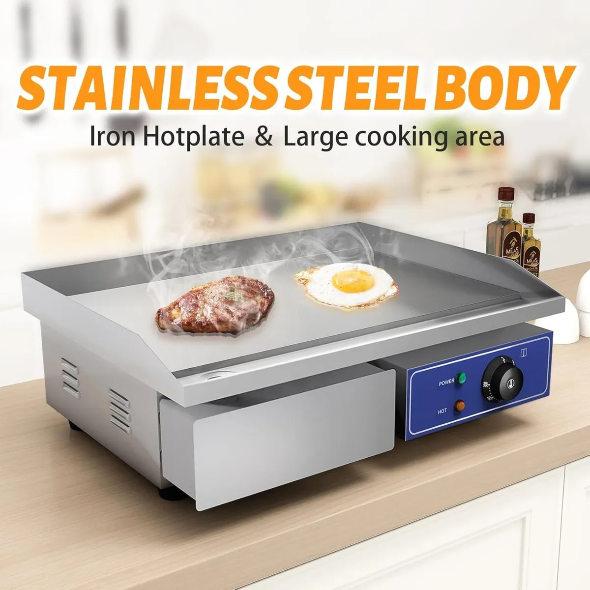 Electric Griddle Commercial Counter Top Stainless - Image 4