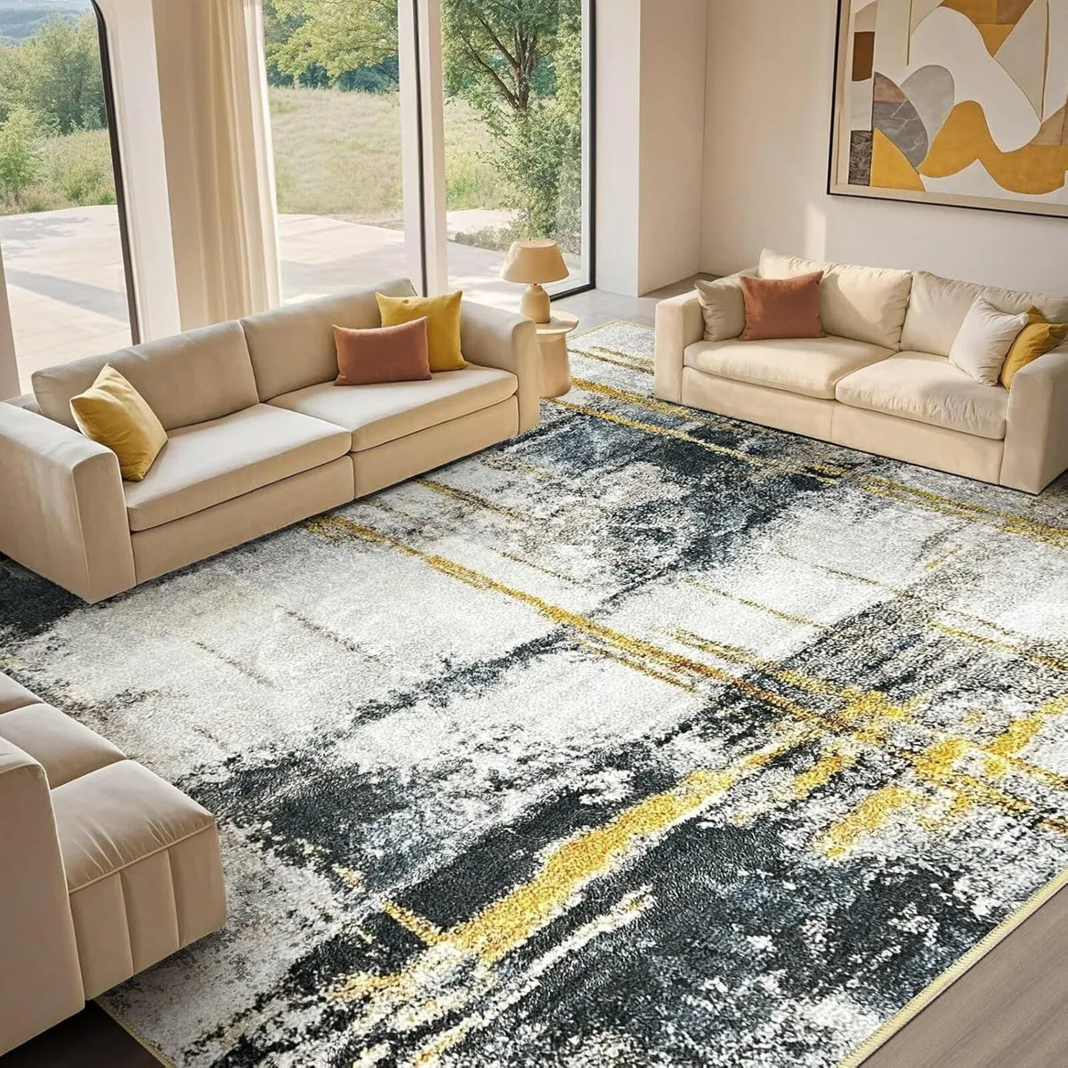 Beige Extra Large Area Rugs for living Room 200 x - Image 1