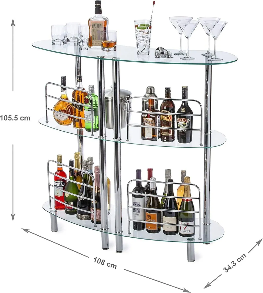 Contemporary Modern Home Liquor Bar (Euro Clear) - Image 3