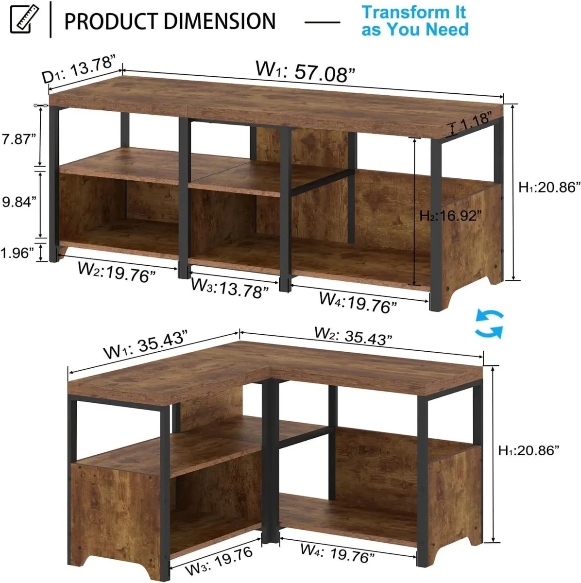 Entryway Bench Shoe Storage Rustic Corner with - Image 2